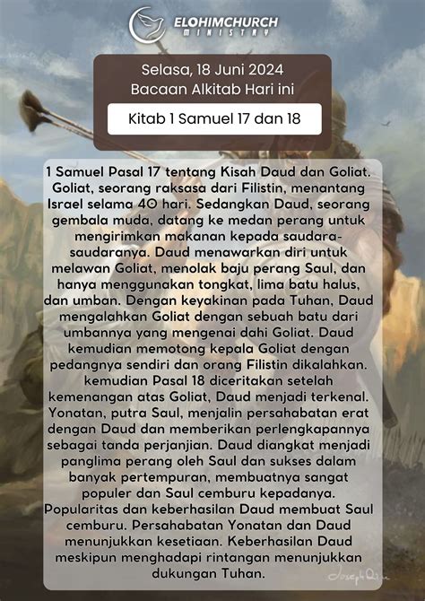 Bacaan Alkitab Selasa Juni Elohim Ministry