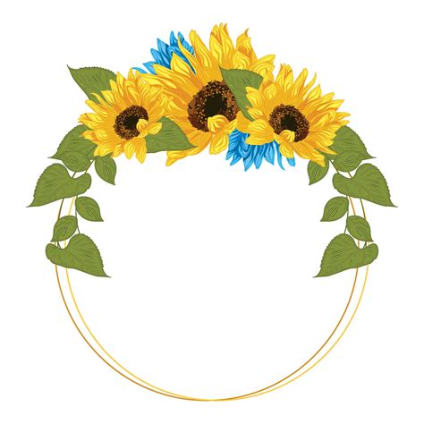 Colored sunflower frame Flower border Vector 32497736 Vector Art at ...