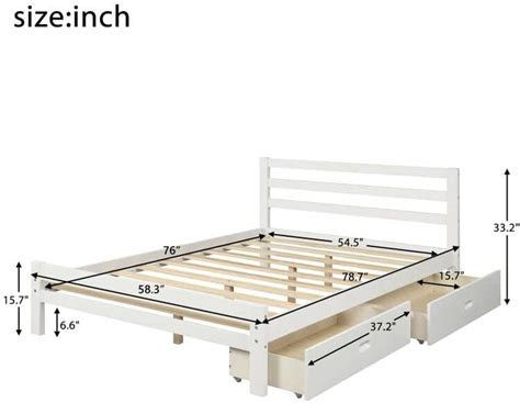 Cama Matrimonial Con Cajones Plataforma De Madera Con Cabecero Y