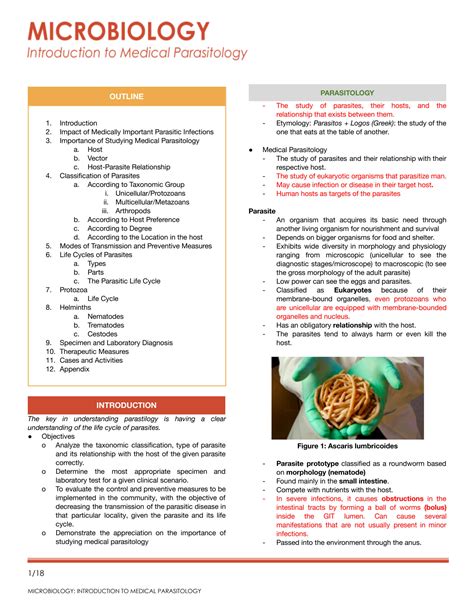 Solution Introduction To Parasitology Studypool