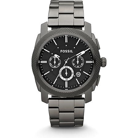 Fossil Watch For Men Machine Quartz Chronograph Movement 45 Mm Smoke