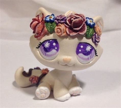 Littlest Pet Shop Cat Sweet Flower Kitty Custom Hand Painted Lps