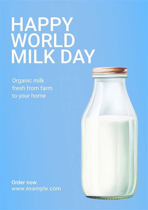 World milk day poster template | Free Photo - rawpixel