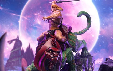 Masters Of The Universe He Man And Battle Cat Art Scale Statue Unveiled