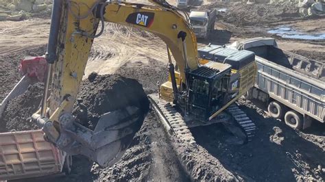 Caterpillar F Excavator Loading Mercedes Man Trucks Youtube