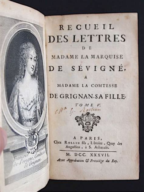 Sevigne Recueil Des Lettres De Madame La Marquise De S Vign A Madame