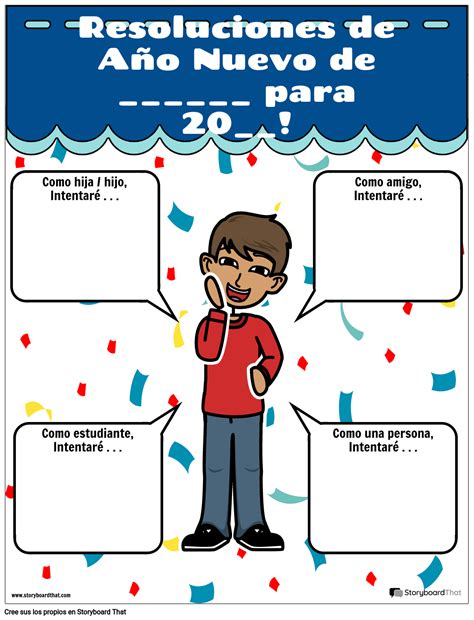 Plantilla Resoluciones De A O Nuevo Azul Storyboard