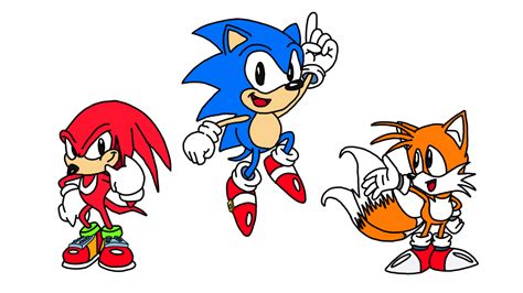 Sonic, Tails and Knuckles in my Drawing Style by SeanTheGem on DeviantArt