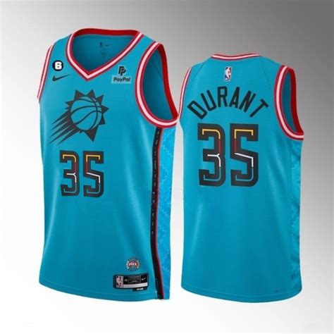 Mens Phoenix Suns 35 Kevin Durant Blue 2022 23 City Edition With NO 6