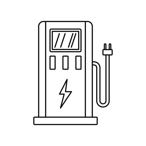 Electric car station icon, outline style 14428232 Vector Art at Vecteezy