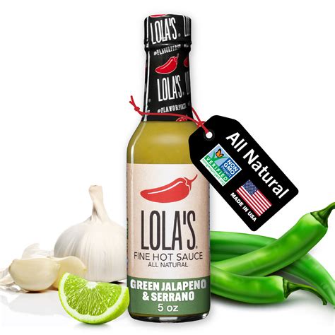 Lolas Fine Hot Sauce Green Jalapeño And Serrano 5oz