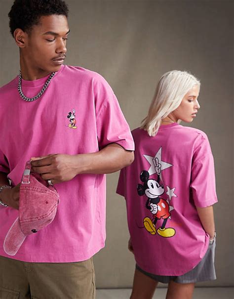 Asos Design Disney Unisex Oversized T Shirt With Mickey Mouse Prints In