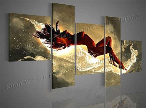 Handpainted Nude Female Panel Canvas Art For Modern Living Room