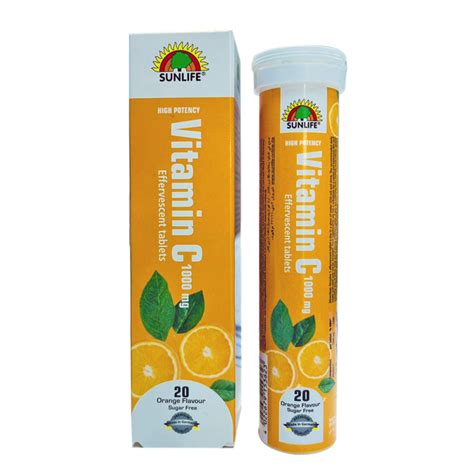 Sunlife Effervescent Vitamin C Mg Tablets Orange Flavor Al