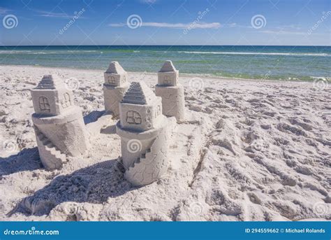 Castelo De Areia Na Florida Da Ilha Do Golfo Penacola Beach Foto De