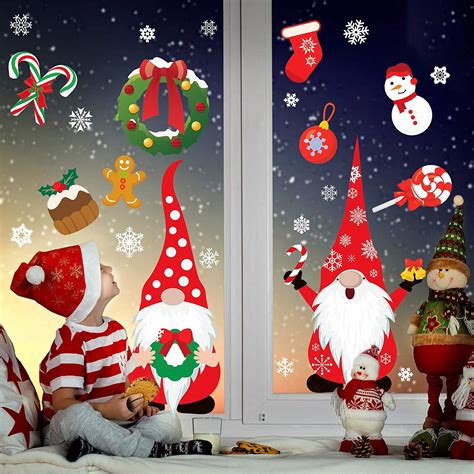 ODM 406pcs Christmas Window Clings for Glass Windows