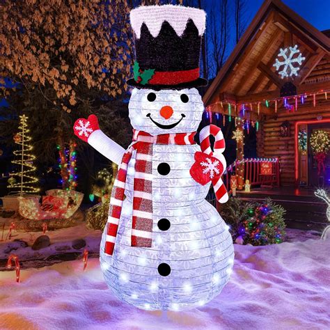 Lighted Snowman Outdoor Christmas Decorations 42 Inch Collapsible