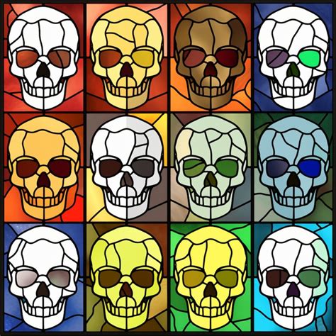 Skull Stained Glass Pdf And Png Template Beginner Stained Glass Project Stained Glass Pattern