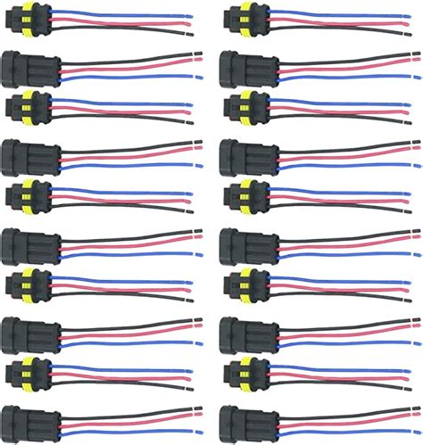 HOUTBY 10Pcs 3 Pin Way Car Auto Waterproof Electrical Connector Cable