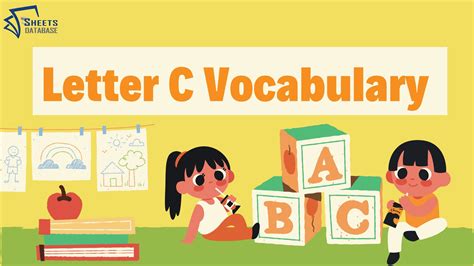 Letter C Flashcards And Vocabulary Worksheets Sheets