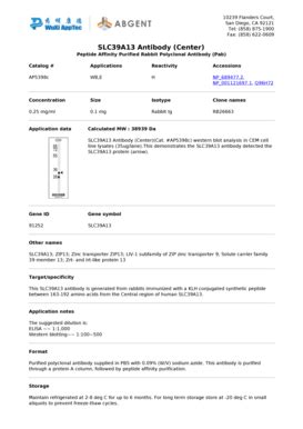 Fillable Online Funakoshi Co SLC39A13 Antibody Center Funakoshi Co