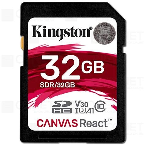 Memoria SD Kingston Canvas React 32GB Clase 10 Tienda CQNet