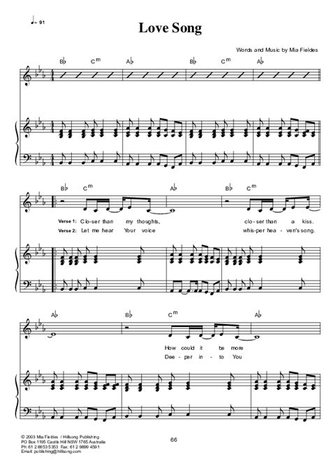 Love Song Sheet Music Pdf Hillsong Worship Praisecharts