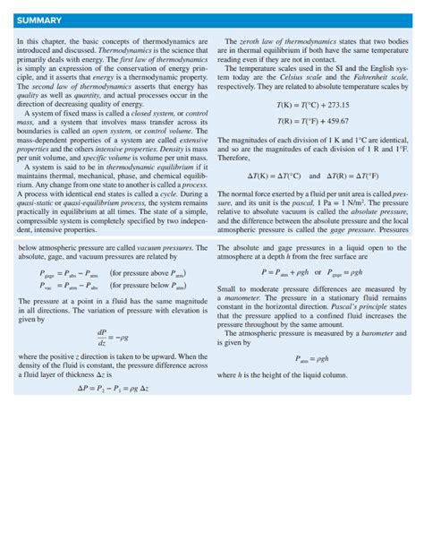 Thermoequations Summary Thermodynamics Kinetic Theory And