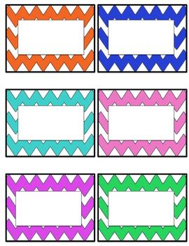 Chevron student name tags or labels- multi... by Vanessa Crown ...