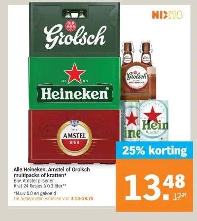 Alle Heineken Amstel Of Grolsch Multipacks Of Kratten Aanbieding Bij