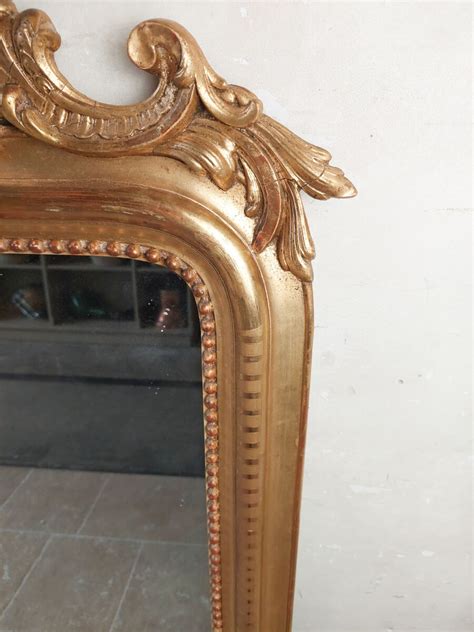 Narrow Antique Gilded Crested Mirror Piet Jonker