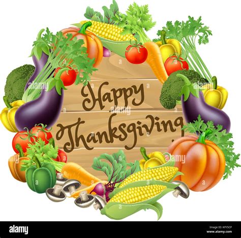 Happy Thanksgiving Vegetable And Fruits Design Stock Vector Image And Art