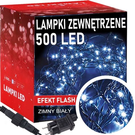 LAMPKI CHOINKOWE NA CHOINKĘ ZEWNĘTRZNE WODOODPORNE 500 LED FLASH