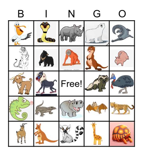 Free Printable Zoo Bingo Cards