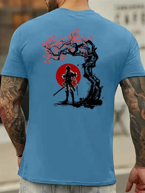 Knight Cherry Print T Shirt Tees Men Casual Short Temu New Zealand