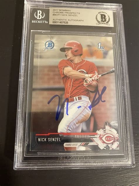 Nick Senzel Signed 2017 Bowman Chrome Prospects Autograph RC Card