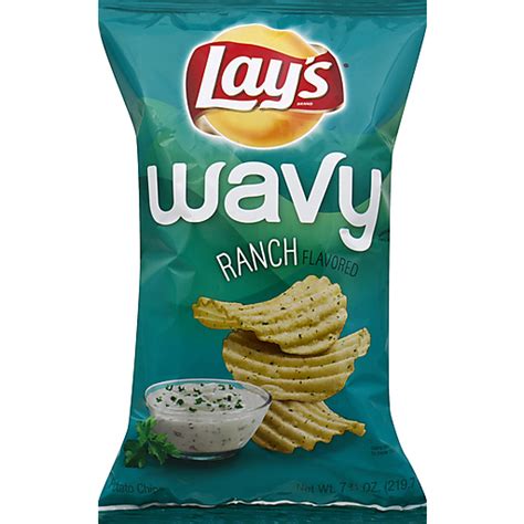 Lay S Wavy Ranch Potato Chips 7 75 Oz Bag Shop Quality Foods