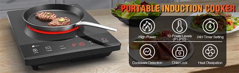 PAYISHO W V Hot Plate With Power Levels Ultra Thin Induction Cooker Ceramic Glass