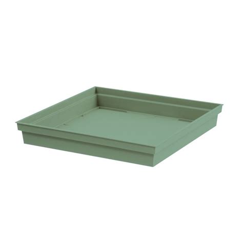 Soucoupe 40 x 40 x 5 9 cm pour pot de fleur carré Toscane Vert