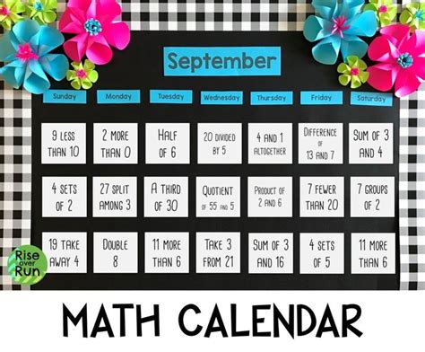 Math Calendar Featuring Written Expressions Math Classroom