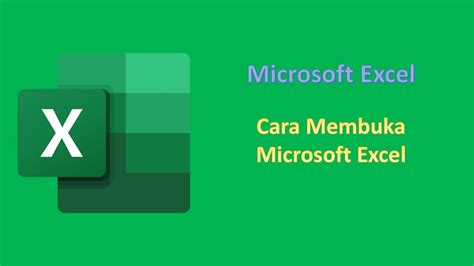 Cara Membuka Microsoft Excel YouTube