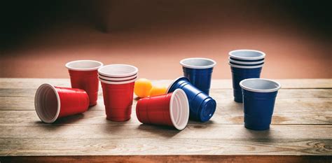 Premium Photo Beer Pong Plastic Red And Blue Color Cups And Ping Pong