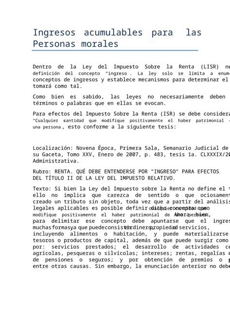 Docx Ingresos Acumulables Para Las Personas Morales Dokumen Tips