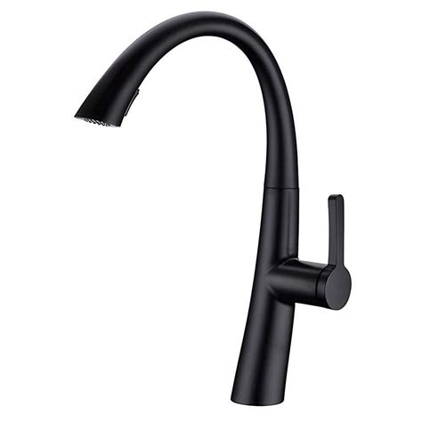 Homlux Single Handle Pull Down Sprayer Kitchen Faucet In Matte Black A890004d46 The Home Depot