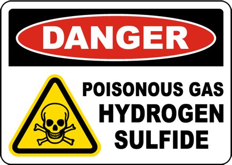 Poisonous Gas Hydrogen Sulfide Sign Large Selection And Custom Options