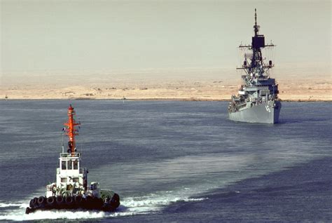 A Starboard View Of The Guided Missile Destroyer USS PREBLE DDG 46