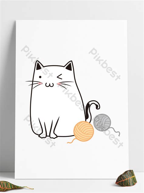 Cartoon Meow Cute Meow Simple Meow Meow PNG Images | PSD Free Download - Pikbest