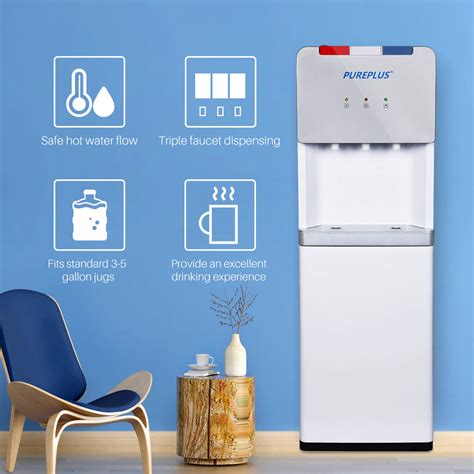PUREPLUS 3 Or 5 Gallon Water Dispenser Hot Cold Room Temperature Water IcePure Filter