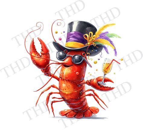 Mardi Gras Crayfish Png Graphic Design Clipart For Sublimationheat