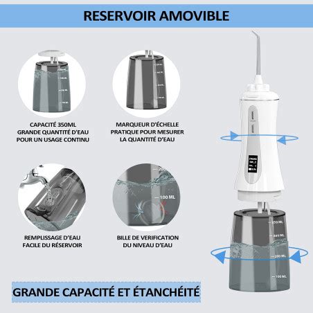 Jet Dentaire Hydropulseur Soins Bucco Dentaires Rechargeable